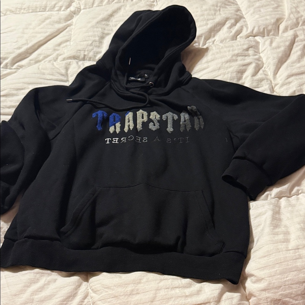 Trapstar Black Hoodie with Graphic Text